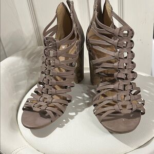 Chic Taupe Strappy Women's Heels